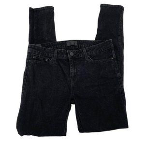 Vince 5 Pocket Moto Jeans Washed Black Zip Ankle Skinny Stretch Cotton size 30